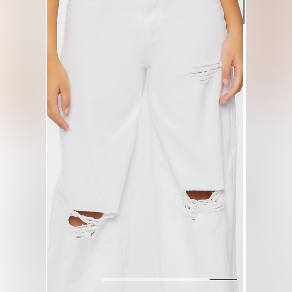 Almost Famous Distressed White High-Rise Jeans